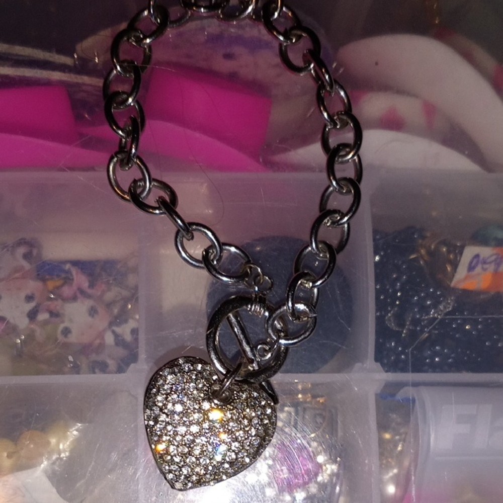 Silver Heart Charm Bracelet